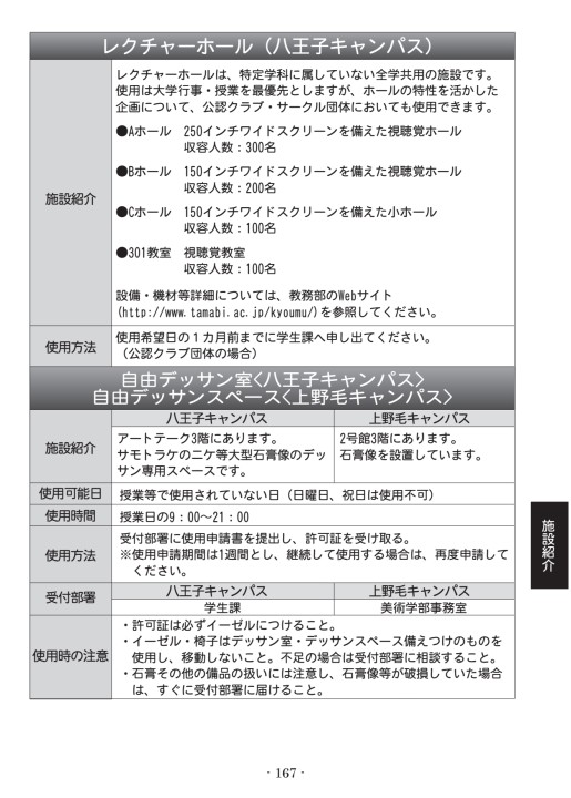 多摩美術大学 学生ハンドブック2020