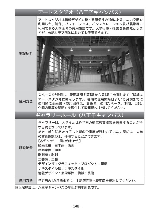 多摩美術大学 学生ハンドブック2020